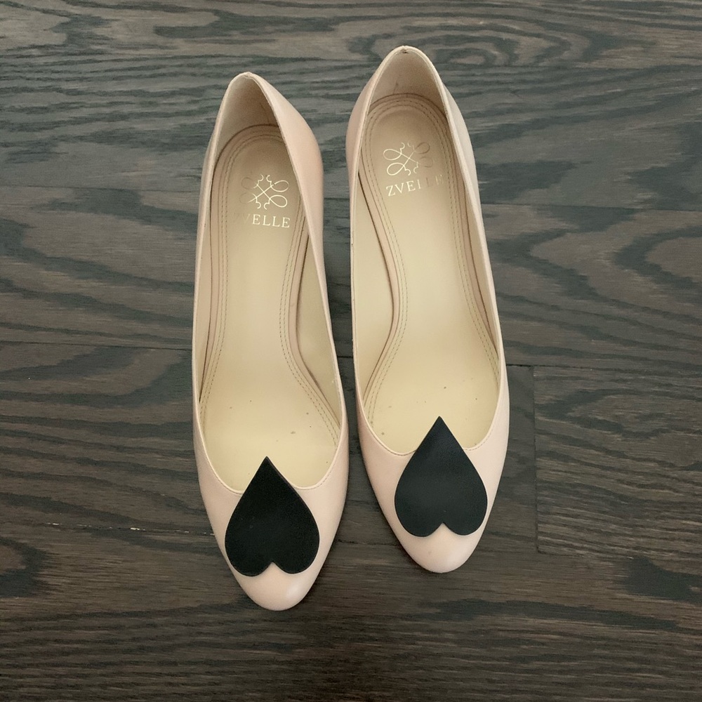 ZVELLE cute pink gray heels women size 7